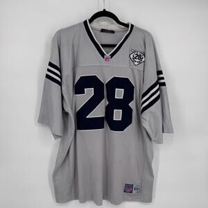 DELF Football Shirt Mens 2XL Gray New York 28 Mesh V Neck Jersey Short Sleeve